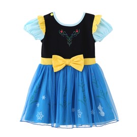 Lito Angels Princess Tulle Dress Up Costume for Baby Girls, Cotton Outfit Casual Wear, Age 12-18 Months, Blue 196