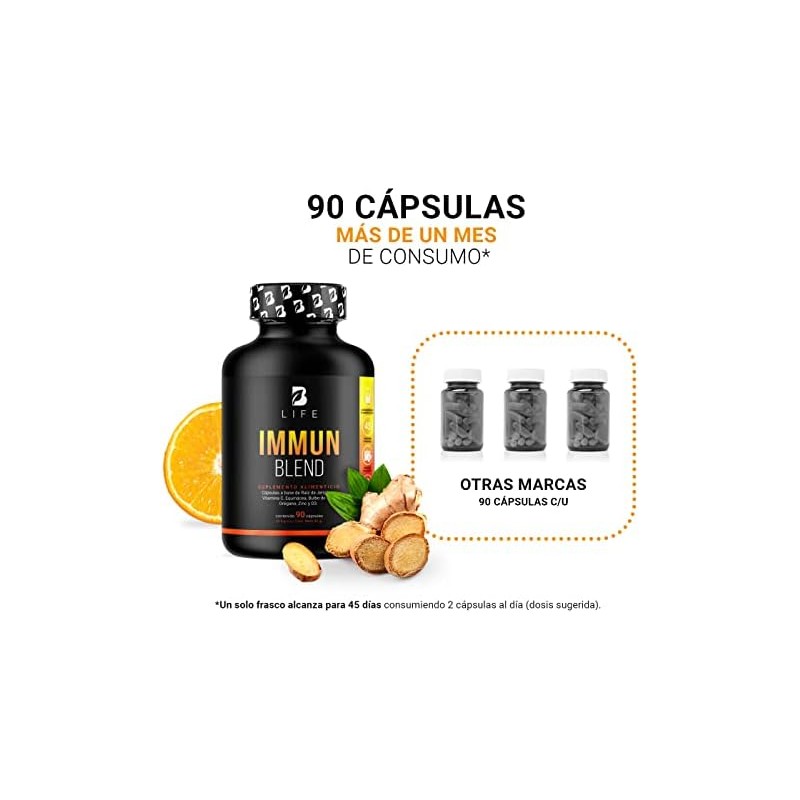 B Life Fórmula con Vitamina C, Zinc, Equinácea y Ajo