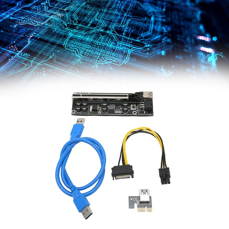 PCIE Riser Stable 8 FP Capacitors Gold Plated USB3.0 Interface