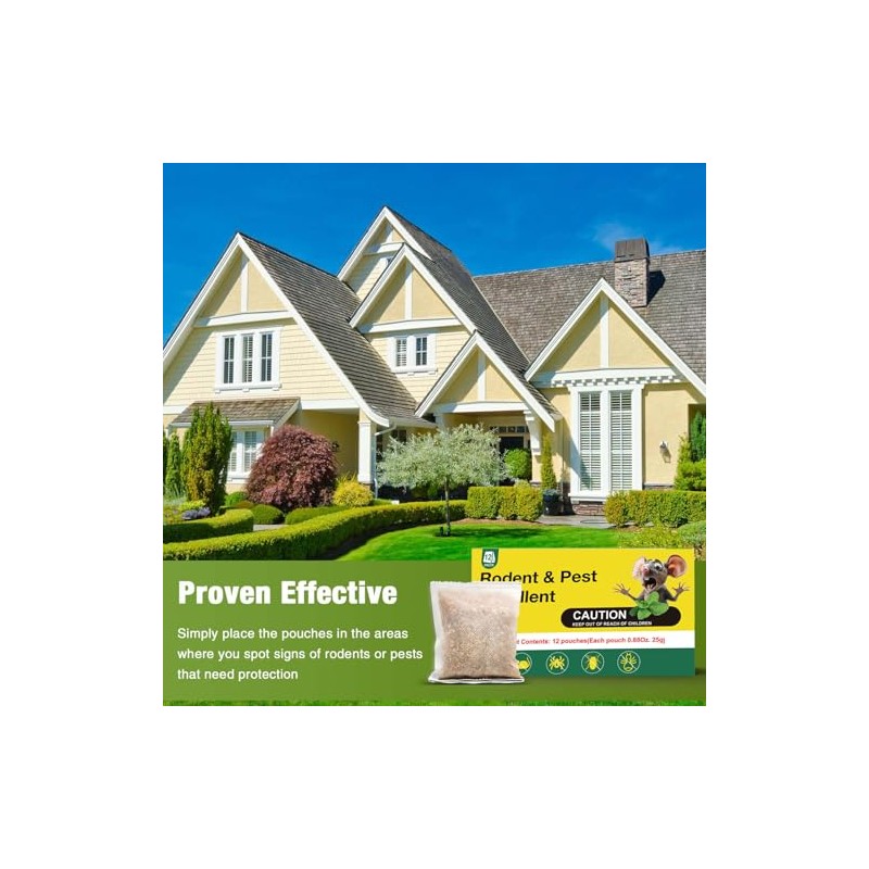 30PCS Rodent Deterrent Pouches, Plant-Based Ingredients, Ideal for Home Use