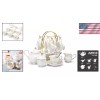 Elegant White 22-Piece Ceramic Tea Set with Unique Patterns for