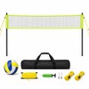 Adjustable Outdoor Volleyball Net System with Steel Poles, Ball, Pump,