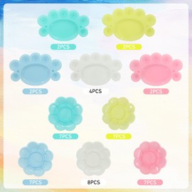 48 pcs Plastic Paint Tray Palettes, Paint Palette, Paints Trays for Kids, Watercolor Palette for Painting Party, DIY Craft and Art Painting