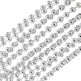 WedDecor 9 Metre Shiny Beaded Garland for Xmas Tree – Pearl String & Bead Chain, Artificial Pearl Tinsel for Xmas Hanging Ornaments, Garland Decor Supplies for Christmas, Valentine’s Day, Silver