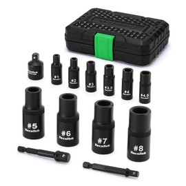 TecoTek 13PCS Magnetic Tap Socket Set, 1/4" & 3/8" Drive Square Drive Tap Handle Tool, Square Socket Set for Fractional MCTI Standard Tap Thru 1/2" & 1/8" NPT Taps