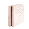 BLU MONACO Geometric Gold Foil Lighter Pink Binder 3 Ring
