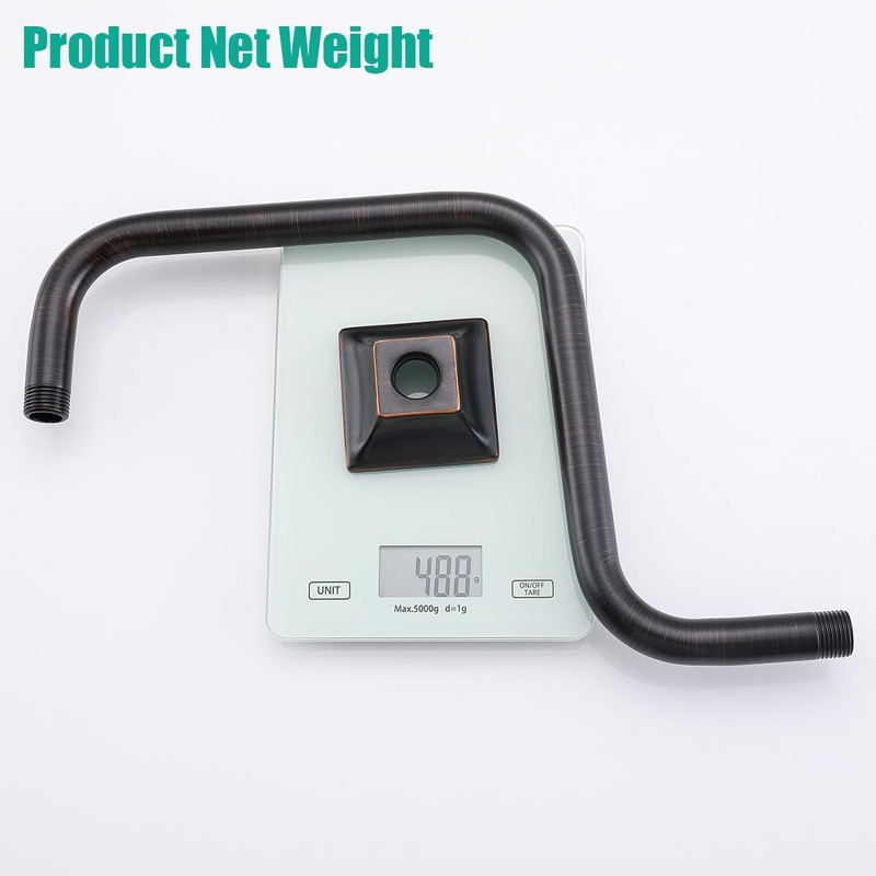 SEABEFORE 13" Gooseneck (S-Shape) Shower Arm Oil Rubbed Bronze Shower
