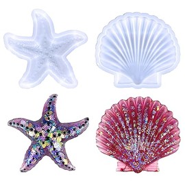 Moldes de silicona de estrella de mar en 3D Moldes de resina de animales marinos Molde de estrella de mar de concha de resina Epoxy para hacer moldes de fundición de manualidades para regalos Adornos