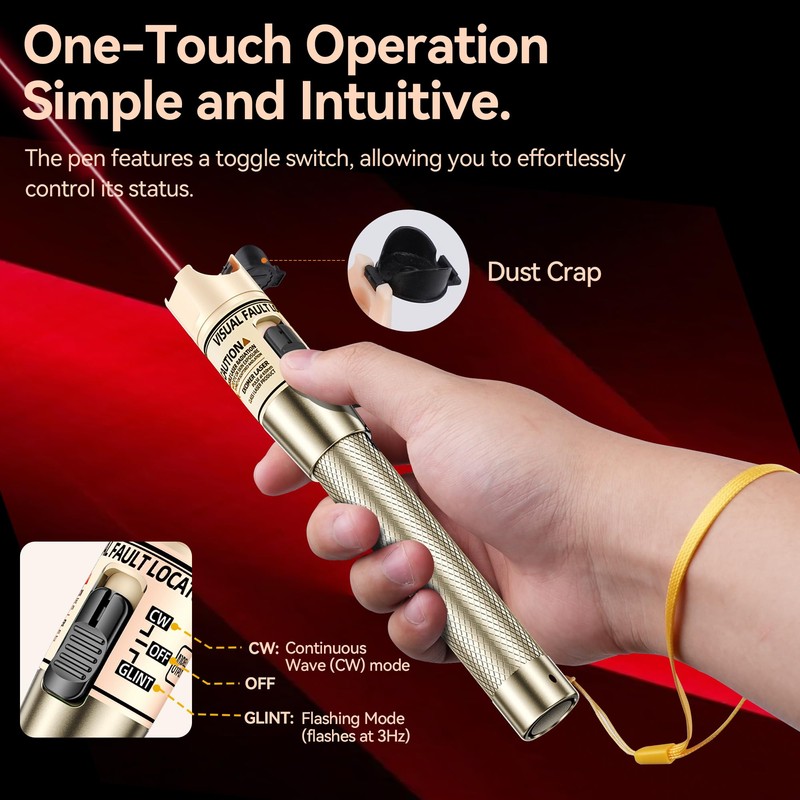 VFLVisual Fault Locator Kit 50mw,Fiber Optic Cable Tester Tool Kit,Fiber