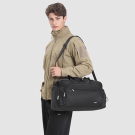 Kono Sports Duffle Bag with Shoes Compartment and Shoulder Strap Waterproof Gym Bag for Men and Women (Black)