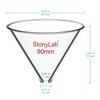stonylab Glass Funnel, Thickened Borosilicate Glass Stemless Funnel with 90