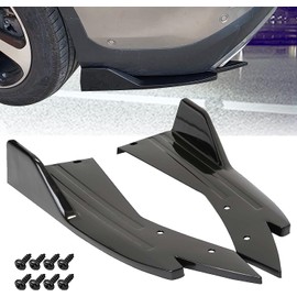goodfitment - 2pcs Glossy Black Rear Bumper Spoiler Lip Splitter Diffuser Universal Body Kit V4