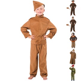 Charlie Crow WW2 Allied Army Officer, Soldier, Pilot, Private, Home Guard Costume for kids 7-11 Years