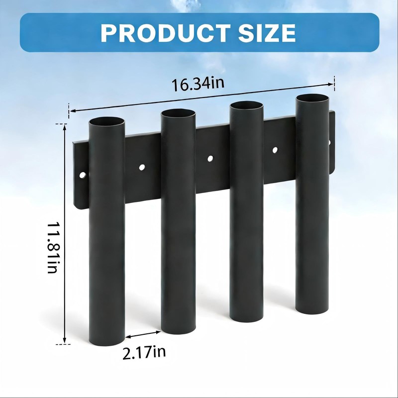 8-Hole Shovel Holder for Truck, Heavy Duty Trailer Tool Rack