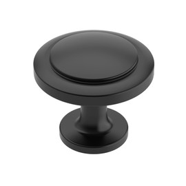Alzassbg 25 Pack Matt Black Cabinet Knobs, 1-1/4 Inch Diameter Kitchen Cabinet Hardware Round Knobs for Cabinets and Drawers AL6012MB