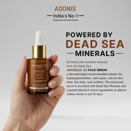 ADOZELIC AZ Face Serum with Dead Sea Minerals – Azelaic Acid, Retinol, Tranexamic Acid & Niacinamide for Dark Spots, Pigmentation, Uneven Skin Tone, Brightening & Anti-Ageing, 30ml