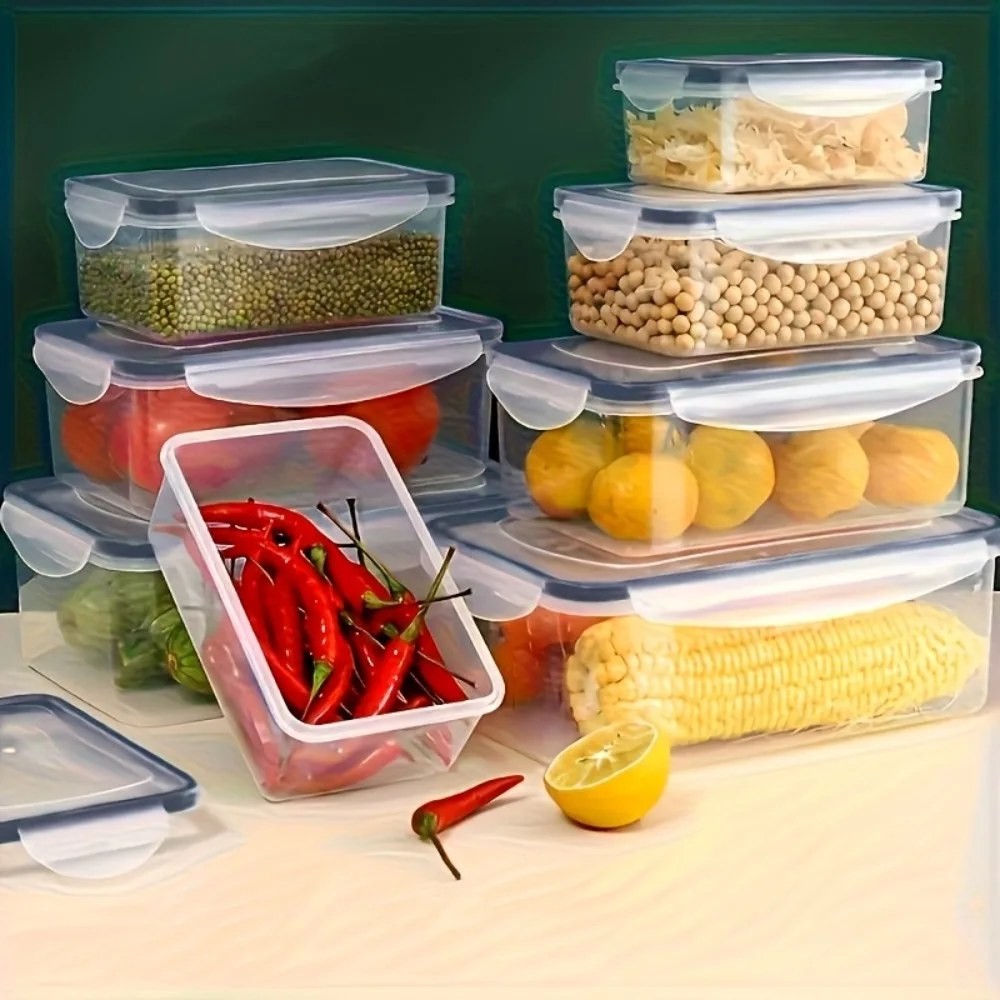 ZenithHome Food Storage Container Set – 8-Pc Airtight Locking Lids for Dry Goods, Kitchen Pantry and Refrigerator Organization
