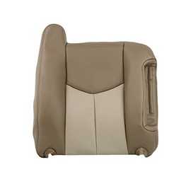 Auto Seat Replacement 2003 2004 2005 2006 GMC Yukon Denali Leather Seat Cover Replacement, 2 Tone Color GMC Sierra Denali Seat Covers (Medium Neutral and Shale (Two Tone Tan), Passenger Top)