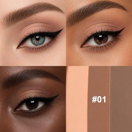 Erinde Barra de Sombra de Ojos con Purpurina y Degradado de 3 Colores | Sombra de Ojos Mate en Crema, Larga Duración Resistente al Agua, Acabados Mate
