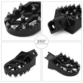 IUVWISN Mini Bike Foot Pegs Wider MX Style Footpegs Foot Rest CNC for CT200U CT200U-EX BT200X CT100U Mega Moto Trail 100cc 212cc 196cc Black
