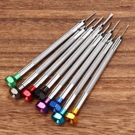 Juego de 8 destornilladores para relojes con ranura, de acero aleado; kit de destornilladores de precisión para reparación de relojes con mangos estriados, de 0,6 mm a 2,0 mm, paraDiseño duradero