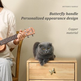 Powerful 4 Pcs Butterfly Drawer Knob Cabinet Handles Door Knobs Cabinet knobs with Screws (4 Pcs Butterfly)