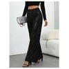 WDIRARA Women's Sequin Sparkle Pants Elastic Waist Wide Leg Party