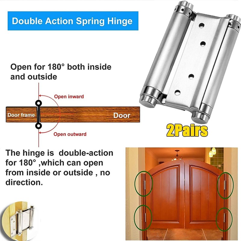 Swing Door Hinge Stainless Steel Double Action Spring Hinge Door