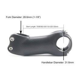 Alfa Pasca Carbon Handlebar Road Bike Stem 17 Degree Carbon 3K Matt 100 mm Handlebar Stem 31.8 mm Black MTB