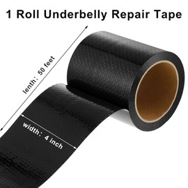 RV Underbelly Material 50 Feet RV Underbelly Tape Waterproof Fabric Repair Tape Thick Mobile Home Belly Tape Sealing Permanent Adhesive Patch Camper Trailer Belly Bottom Repair Patch(4 Inch)