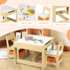 Kinder King Kids Wood Table & 2 Chairs Set, 3