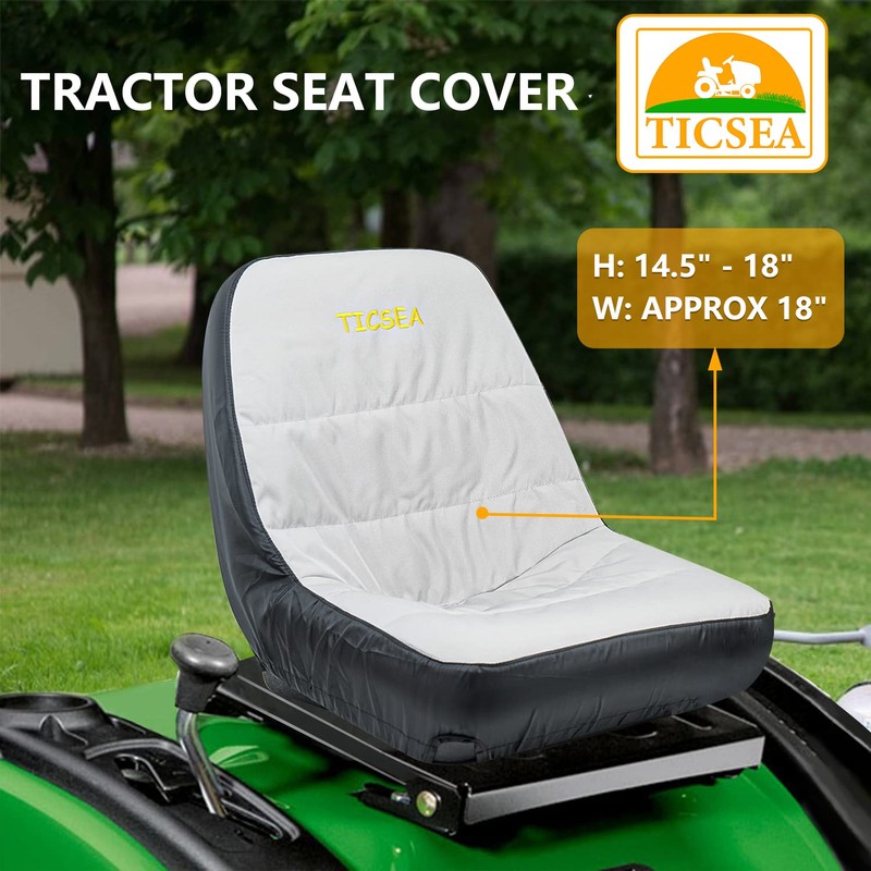 TICSEA Riding Lawn Mower Seat Cover,Waterproof Tractor Seat Cover fits