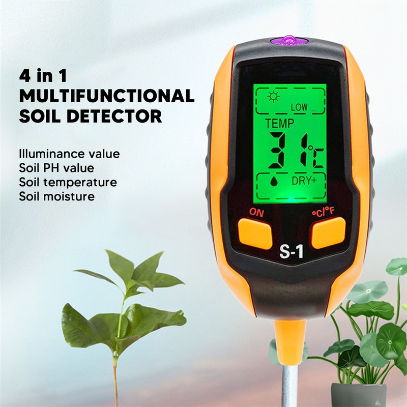 4 in 1 Soil Moisture Meter Inspection Plant Temperature Soil