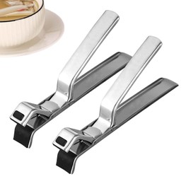 2 pinzas de acero inoxidable para placa caliente, pinzas de agarre para placa caliente, anti quemaduras P late G, para horno, freidora de aire, vapore