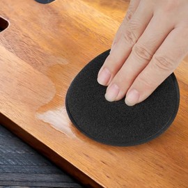 NiHome 4PCS Wood Conditioner, Wax & Oil Applicator Pads - 4" Ultra-Fine Reusable Sponges for Cutting Boards, Household Surfaces, Cars & More - Efficient Waxing, Cleaning, and Polishing (Black)