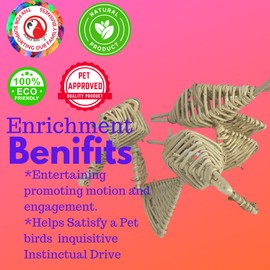 Bonka Bird Toys 3345 Pk3 Vine Butterfly 6" High by 3" Wide Large Parrot Chew Foot Talon Cage Toy, Cockatoo, Macaw, Eclectus and Similar Sized Birds