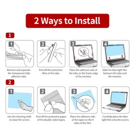 Blue Light Blocking Screen Protector 2 Sides Optional Installation Anti Glare Film for 23.8'' Monitor with 16:9 Aspect Ratio