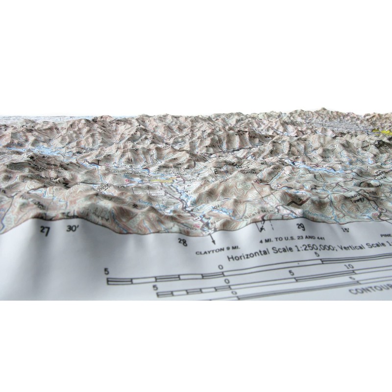 3D Knoxville Regional Raised Relief Map | Great Smoky Mountains