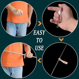 OUERMAMA 1 Pcs 150CM Golden Color Metal Appearing Cane with Free Gloves and Video Tutorial, Pocket Staff Magic Wand Stage Close-up Magic Trick