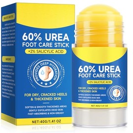60% Urea & 2% Salicylic Acid Foot Stick for Cracked Heels & Calluses | Softens and removes calluses, repairs cracked heels, moisturizes knees, elbows 