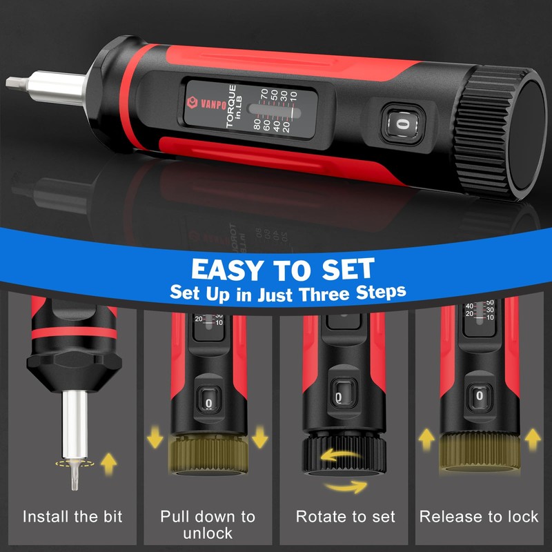 VANPO Torque Screwdriver, 10-80In-lb Torque Screw Driver Wrench Driver Set,