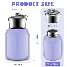 Mifoci 2 Pcs 10oz Mini Water Bottles Stainless Steel Slim Insulated Thermos for Hot Cold Drink Thermal Small Vacuum Portable Water Bottle for Women Gifts Travel Camping Hiking (Lavender)