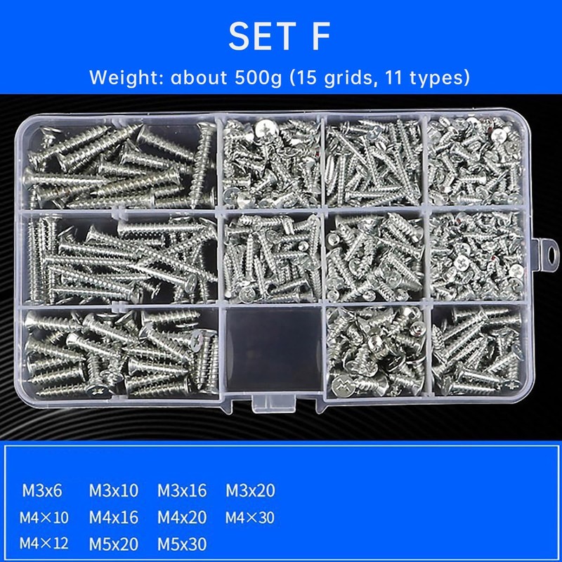 AIMALL Household Screw and Nut Kit - Complete Screw Box
