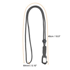 PATIKIL Chapa Cordón 18.8" Collar Llavero Cable Metal Cierre Gancho Anillo Correa para Llaves Silbato ID Tarjeta Chapa Soporte Gris