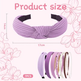 Kotkiddy Set of 7 Women's Headbands, Various Models, Beaded Headbands, Plastic Headband, Headbands, Hair Band for Girls and Women (Purple)