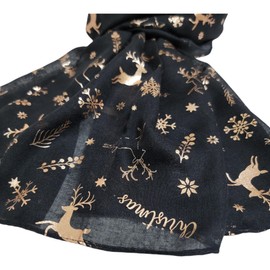 GFM Women's Christmas Scarf (CHRISSCF), Chris-2-kl-black