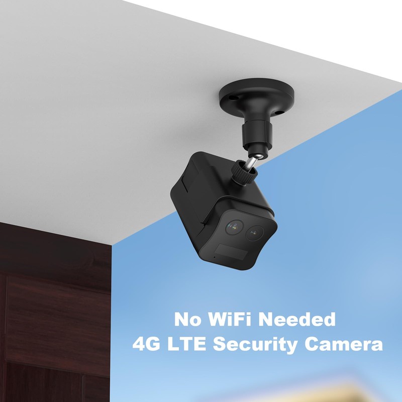 4G LTE Cellular Security Camera No WiFi, Portable Magentic Security