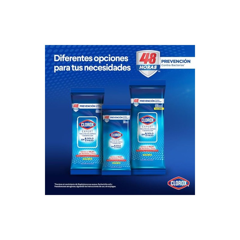 Pack de Toallitas Desinfectantes Clorox Expert 4 Paquetes de 30