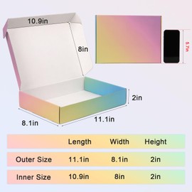 DEZIBOX Shipping Boxes Medium 11x8x2 Inches, 20 Pack Colorful Corrugated Cardboard Mailer Boxes for Packaging Small Business Mailing Gift