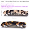 Eyegla 2PCS French Design Hair Barrette Tortoise Shell Celluloid Rectangle